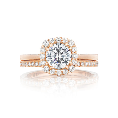 Tacori 18 Rose Gold Full Bloom Round Diamond Engagement Ring Setting (0.31 CTW)