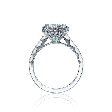 Tacori 18k White Gold Full Bloom Princess Diamond Engagement Ring Setting (0.51 CTW)