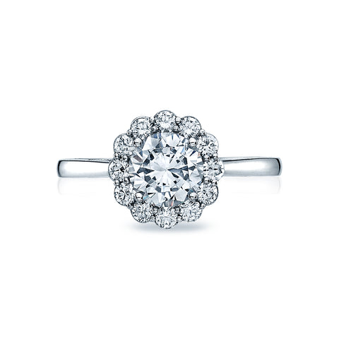 Tacori 18k White Gold Full Bloom Round Diamond Engagement Ring Setting (0.42 CTW)