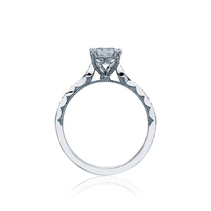 Tacori 18k White Gold Sculpted Crescent Princess Diamond Engagement Ring (0.16 CTW)