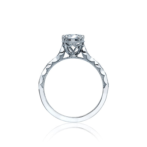 Tacori 18k White Gold Sculpted Crescent Round Diamond Engagement Ring Setting (0.16 CTW)