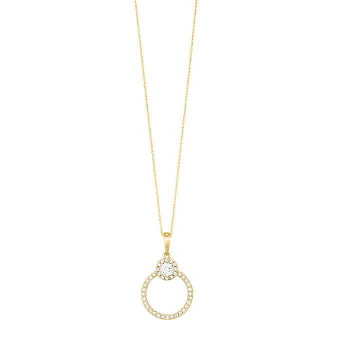 Yellow Gold Diamond Pendant Fashion Necklace 0.33CTW