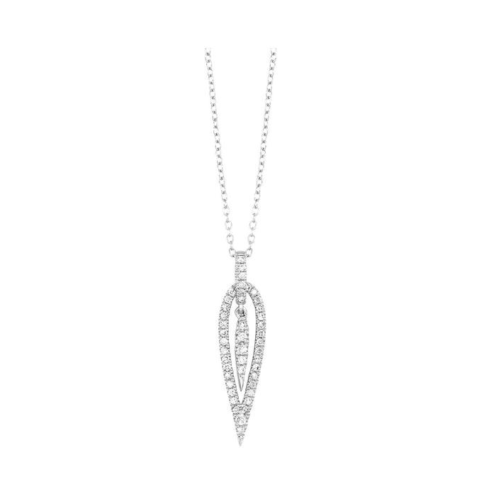 14k White Gold Diamond Fashion Pendant Necklace 0.25CTW