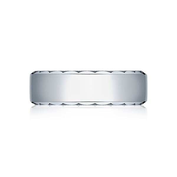 Tacori 18k White Gold Sculpted Crescent Wedding Band 7mm