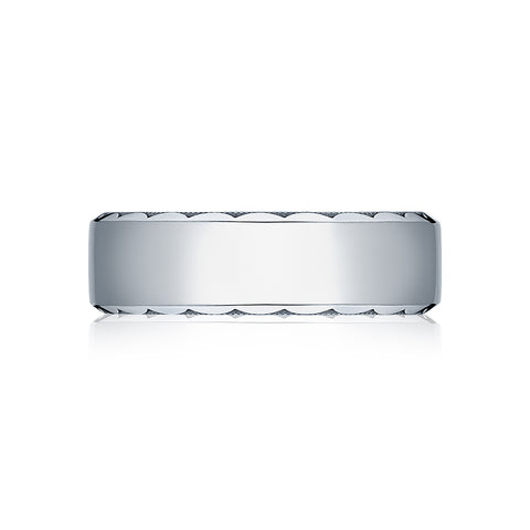 Tacori 18k White Gold Sculpted Crescent Wedding Band 7mm