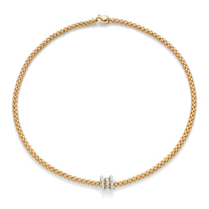 Fope SOLO Yellow Gold Diamond Necklace (0.38 TCW)
