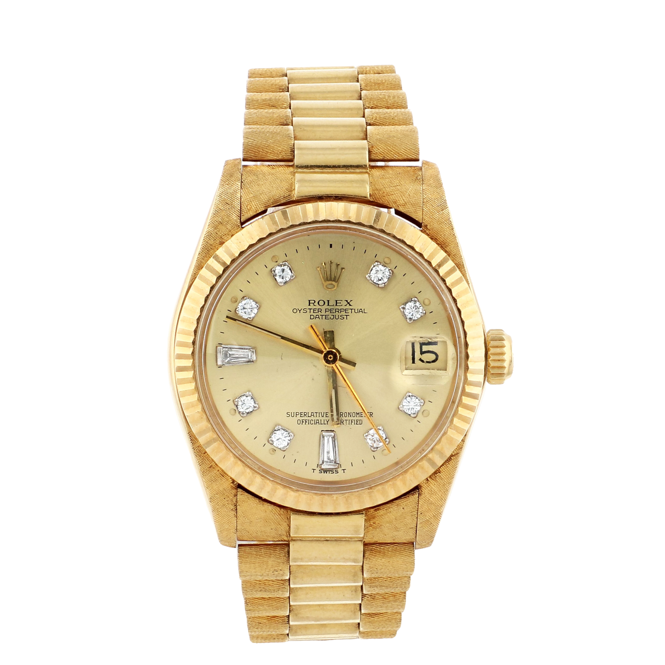 Rolex 6827 Datejust 18K Yellow Gold Florentine Finish 31mm