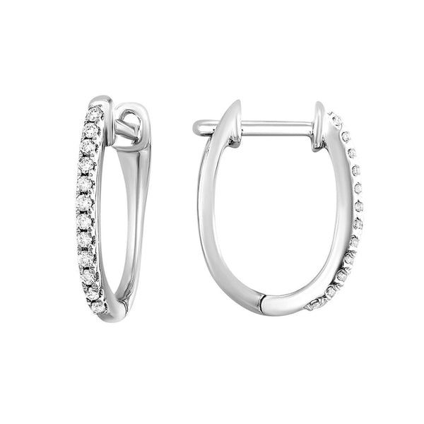 White Gold Diamond Hoops 0.1CTW