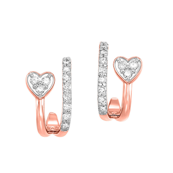 10k Rose Gold Earrings with Diamonds (0.25 CTW)