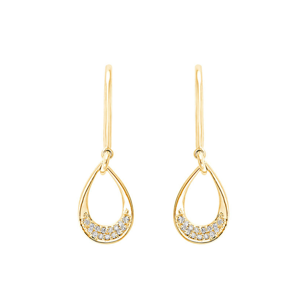 10k Yellow Gold Diamond Earrings 0.11CTW
