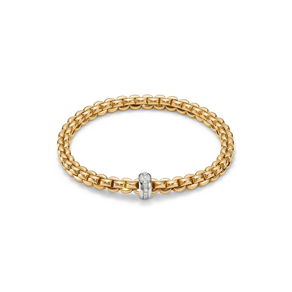 Fope OLLY Yellow Gold Diamond Bracelet (0.15 CTW)