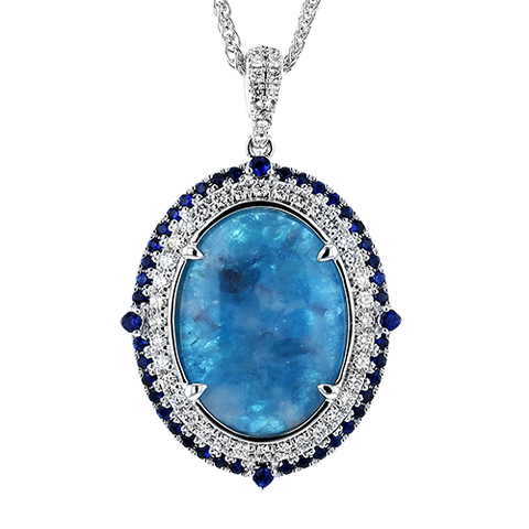 Simon G lp4678 COLOR PENDANT IN 18K GOLD WITH DIAMONDS