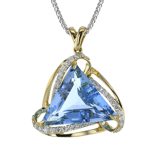 Simon G lp4918 COLOR PENDANT IN 18K GOLD WITH DIAMONDS