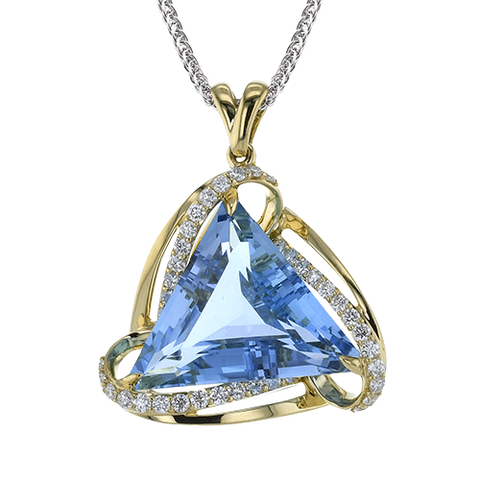 Simon G lp4918 COLOR PENDANT IN 18K GOLD WITH DIAMONDS