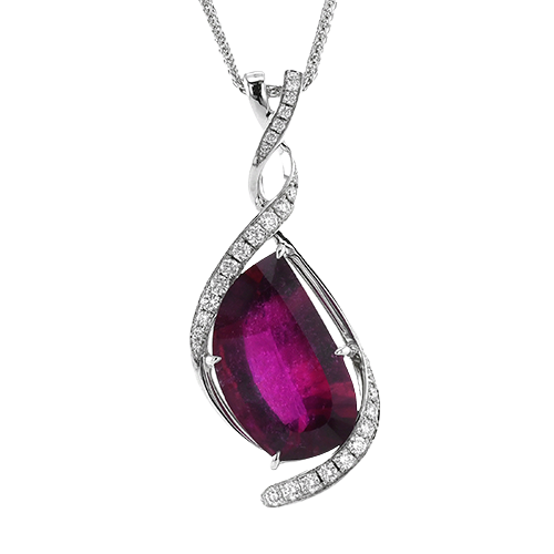 Simon G lp4923 RUBY PENDANT IN 18K GOLD WITH DIAMONDS