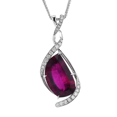 Simon G lp4923 RUBY PENDANT IN 18K GOLD WITH DIAMONDS