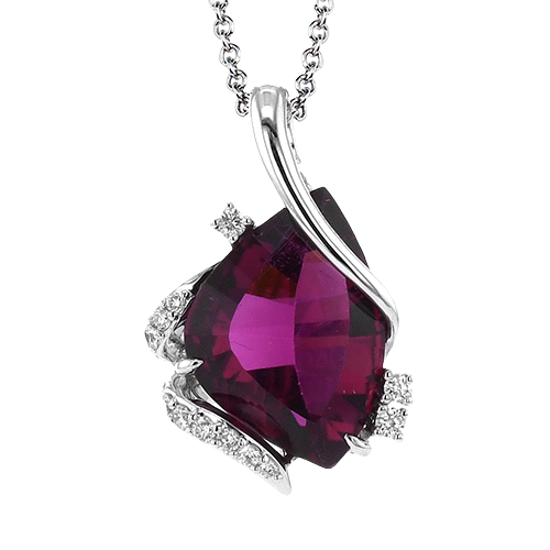 Simon G lp4813 RUBELLITE PENDANT IN 18K GOLD WITH DIAMONDS