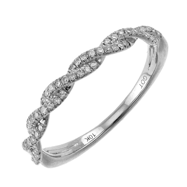 10K Diamond White Gold Ring 0.16CTW
