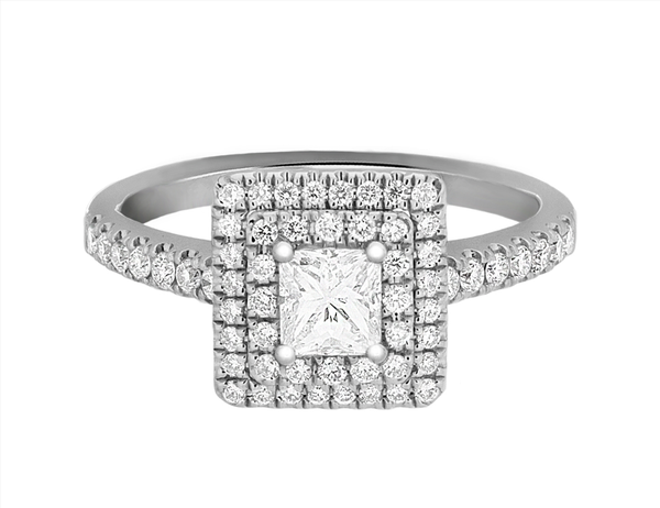 Complete Rings 14kt White Gold Diamond Double Halo Engagement Ring