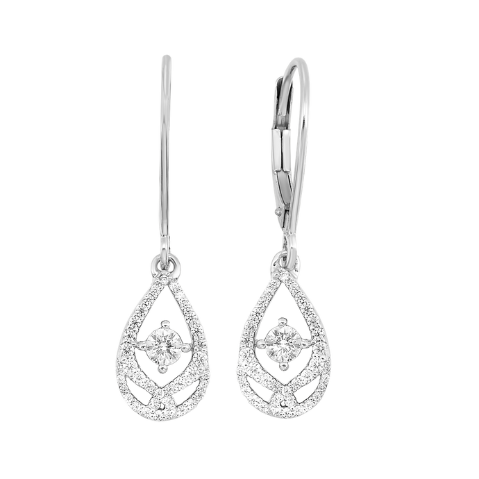 Silver Diamond Earrings 0.25CTW