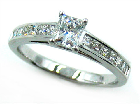 Complete Rings 14kt White Gold Diamond Channel Set Engagement Ring