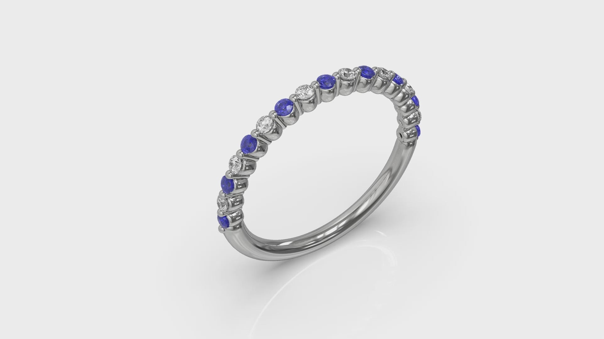 Vlora Adella14K Diamond and Blue Sapphire Ring (0.2CTW Diamond, 0.25CTW Blue Sapphire)