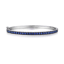 Load image into Gallery viewer, Penny Preville 18K White Gold Blue Sapphire Bangle