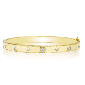 Penny Preville 18K Yellow Gold Round & Square Stacking Bangle