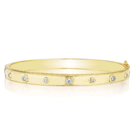 Penny Preville 18K Yellow Gold Round & Square Stacking Bangle
