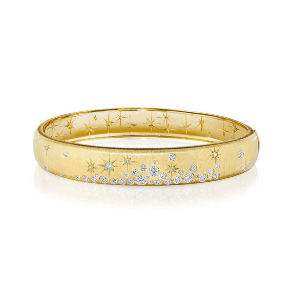 Penny Preville 18K Yellow, White or Rose Gold Wide Galaxy Bangle