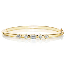 Load image into Gallery viewer, Penny Preville 18K Yellow or Rose Gold High Polish Mixed Shape 5 Tight Station Bangle