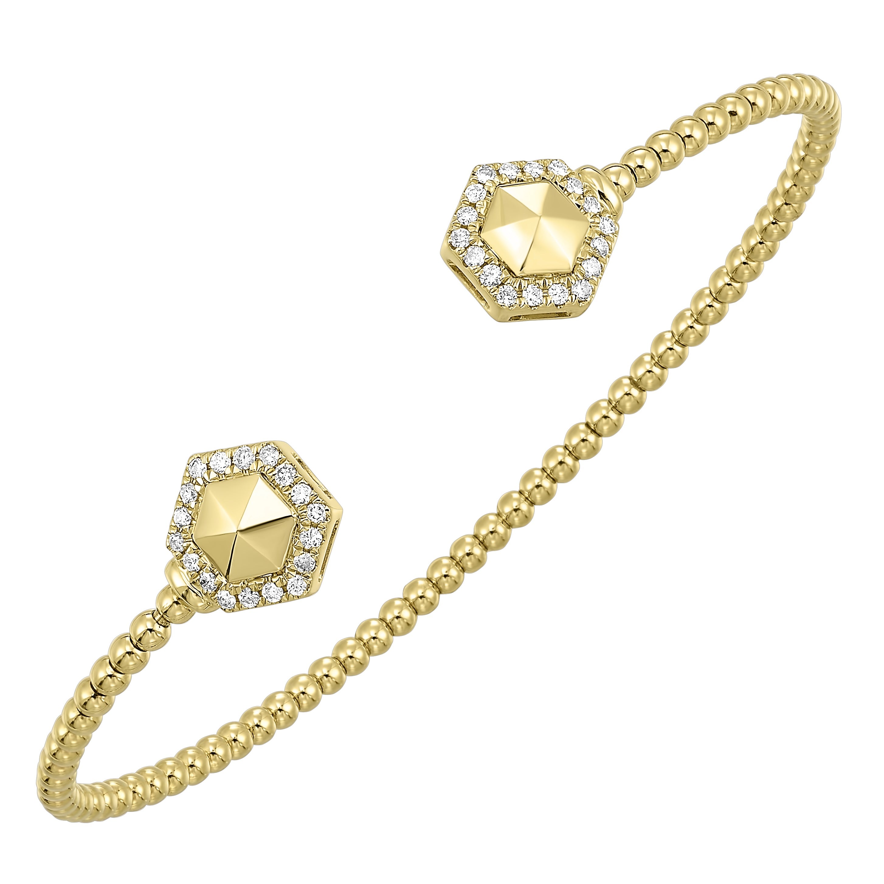 14k yellow gold diamond 1/4 ctw bangle