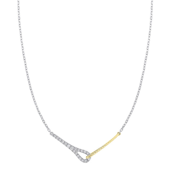 14K Two Tone Diamond Pendant (0.20 CTW)