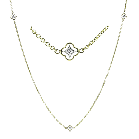 Simon G ch114 Trellis Necklace in 18k Gold with Diamonds