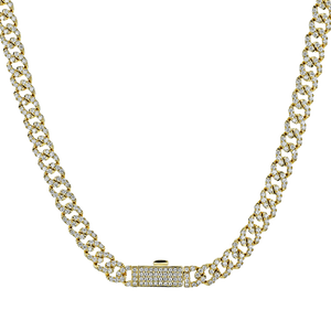Simon G cn140 Lock Necklace in 14k Gold with Diamonds