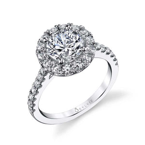 Sylvie Jacalyn Round Classic Halo Engagement Ring