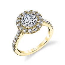 Load image into Gallery viewer, Sylvie Jacalyn Round Classic Halo Engagement Ring