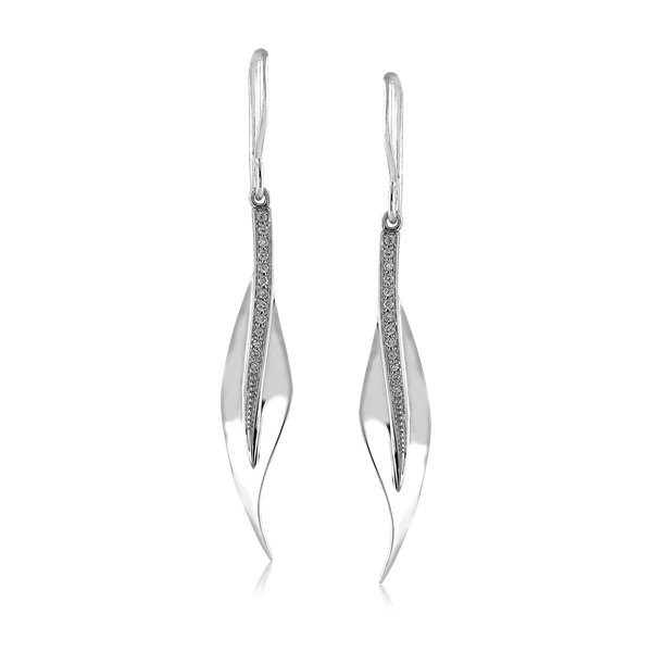 Simon G de117 Fallen Leaves Drop Earrings in 18k Gold with Diamonds