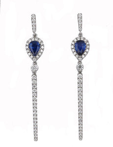 Sapphire and Diamond Fashion Drop Earrings