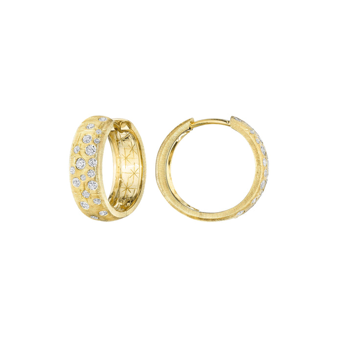 Penny Preville 18K Yellow, White or Rose Gold Galaxy Huggie Earrings