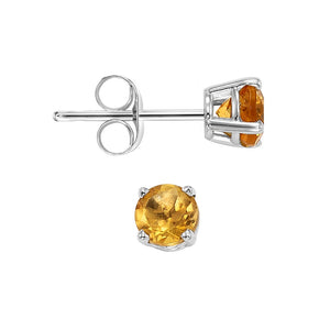 14kw prong citrine studs, fcps5.5-ss