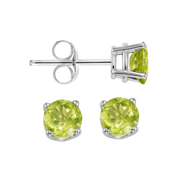 14kw prong peridot studs, fwps6.0-ss