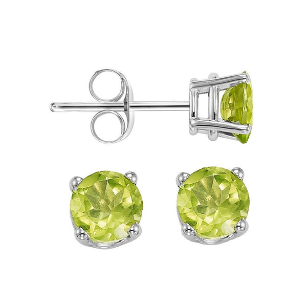 14kw prong peridot studs, fwps7.0-ss