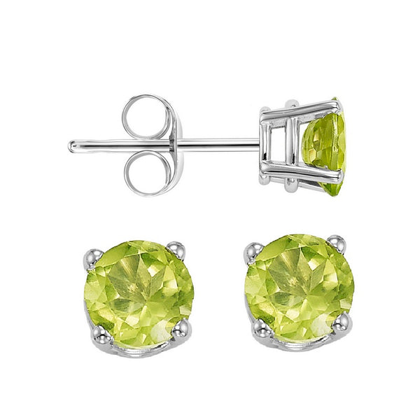 14kw prong peridot studs, fwps8.0-ss