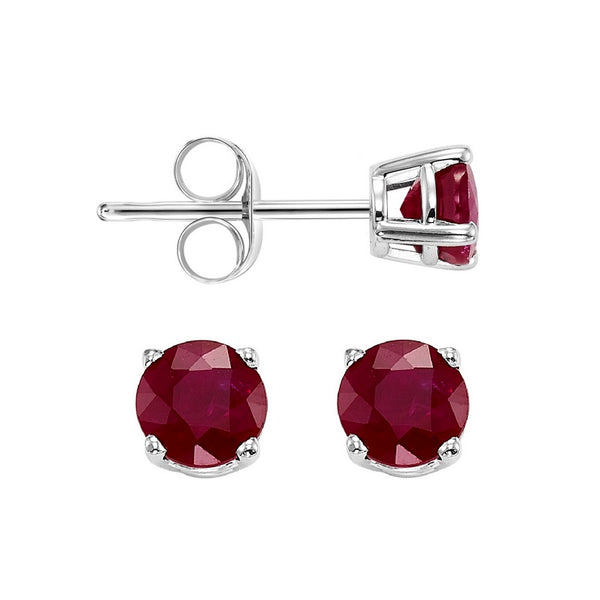 14kw prong garnet studs, psd6.5aaa-4w