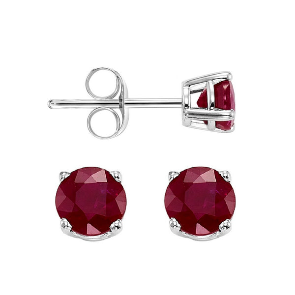 14kw prong garnet studs, psd7.00aaa-4w