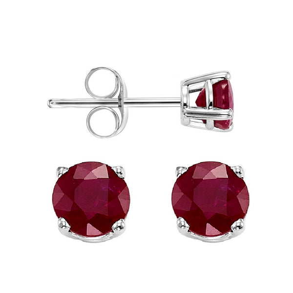 14kw prong garnet studs, psd7.5aaa-4w