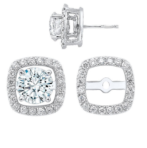 14kw halo micro prong diamond jacket earrings 1/4ct, rg10056-4wd