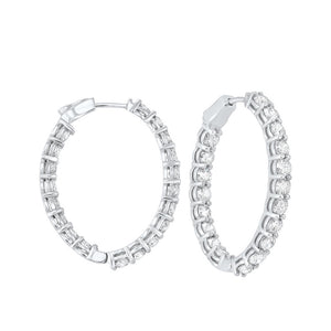 14kw prong diamond hoop earrings 7 ct, fe2046-1wd