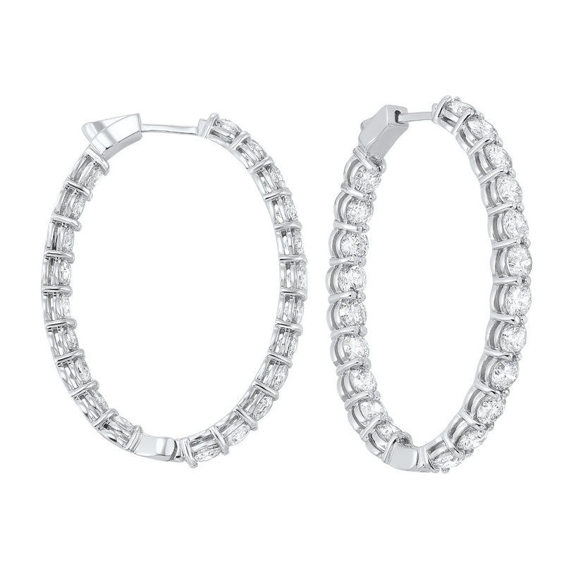 14kw prong diamond hoop earrings 10ct, fe2082-4wd